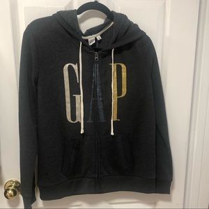 GAP Hooded Full Zip Sweater, Medium